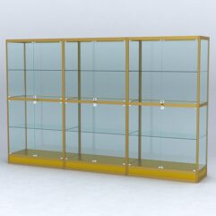 Витрина АЛПРО №4-3м-500-2 (задняя стенка - стекло), Золотой