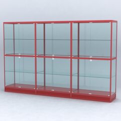 Витрина АЛПРО №4-3м-500-2 (задняя стенка - стекло), Красный