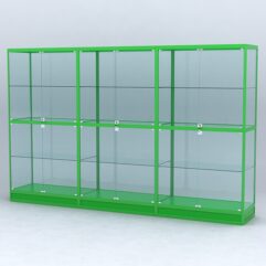 Витрина АЛПРО №4-3м-500-2 (задняя стенка - стекло), Зеленый