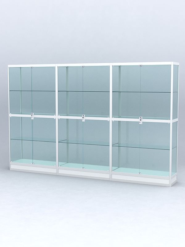Витрина АЛПРО №4-3м-400-2 (задняя стенка - стекло), Белый
