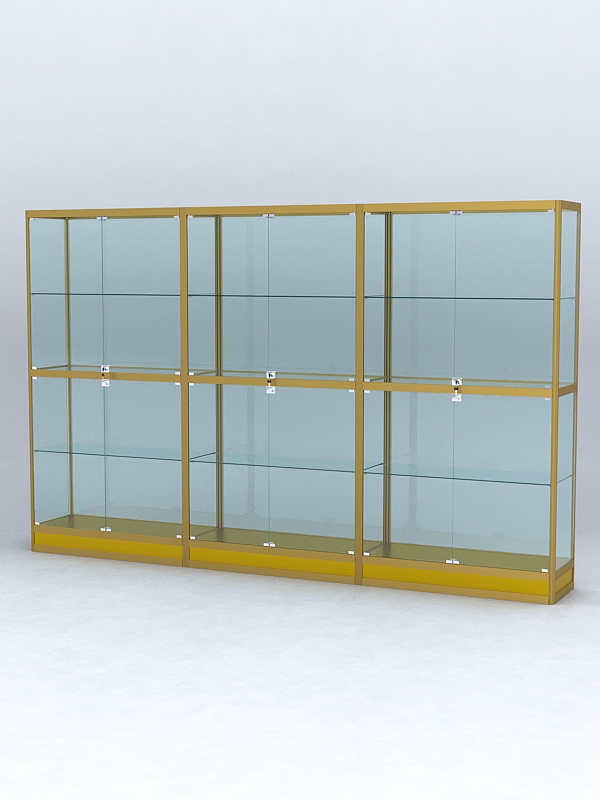 Витрина АЛПРО №4-3м-400-2 (задняя стенка - стекло), Золотой