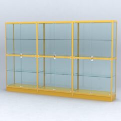 Витрина АЛПРО №4-3м-400-2 (задняя стенка - стекло), Желтый