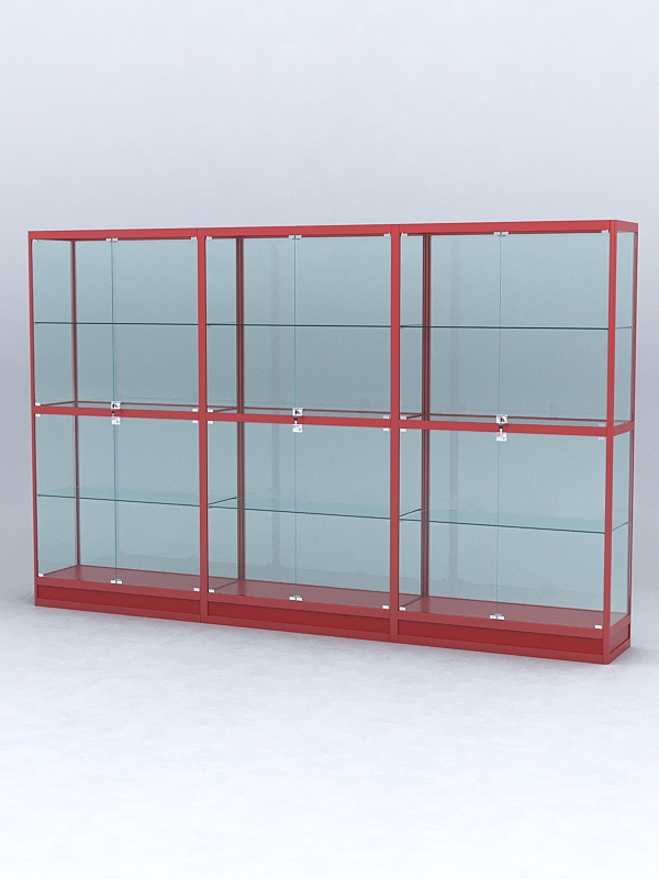 Витрина АЛПРО №4-3м-400-2 (задняя стенка - стекло), Красный