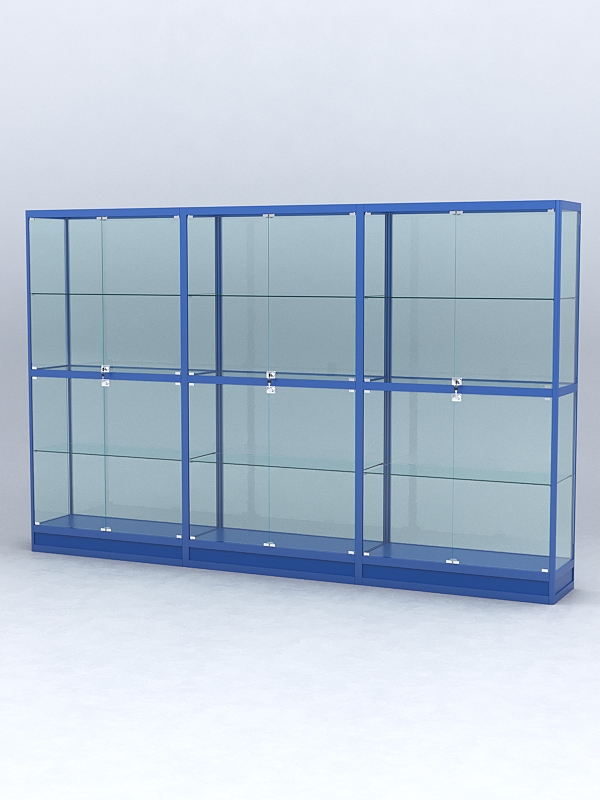 Витрина АЛПРО №4-3м-400-2 (задняя стенка - стекло), Синий