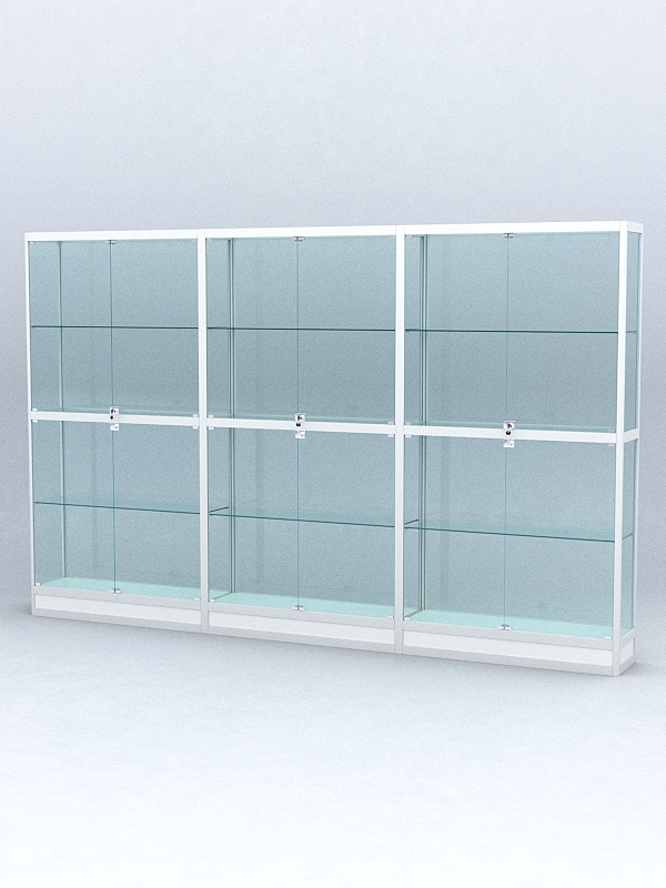 Витрина АЛПРО №4-3м-300-2 (задняя стенка - стекло), Белый