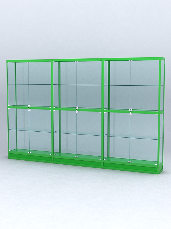 Витрина АЛПРО №4-3м-300-2 (задняя стенка - стекло), Зеленый