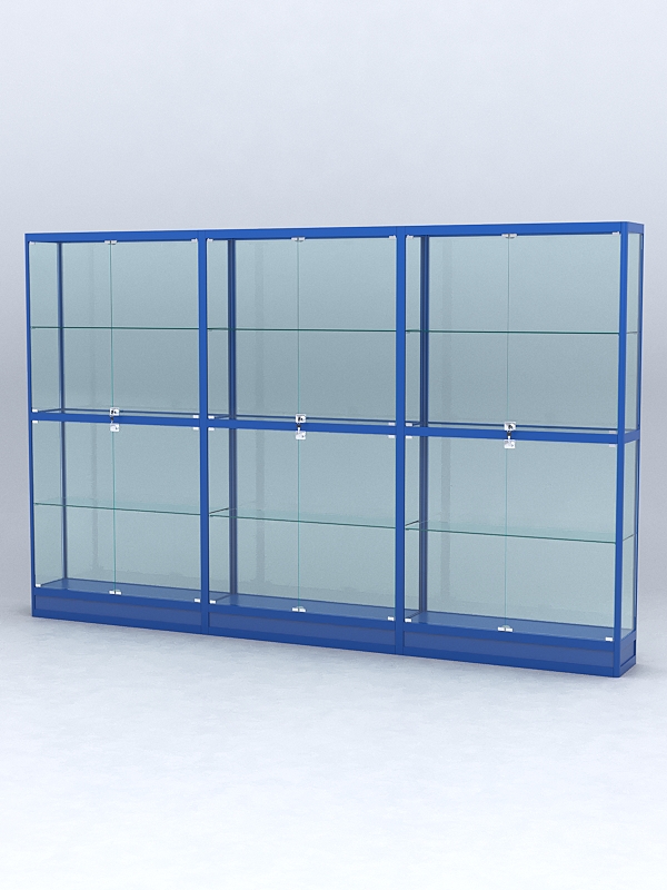 Витрина АЛПРО №4-3м-300-2 (задняя стенка - стекло), Синий