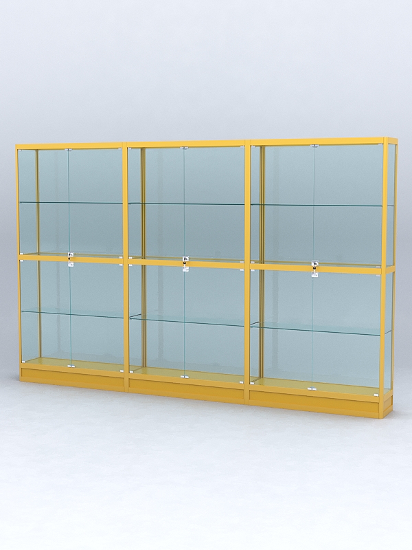 Витрина АЛПРО №4-3м-300-2 (задняя стенка - стекло), Желтый