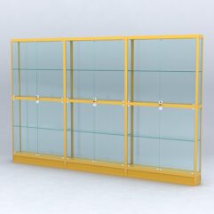 Витрина АЛПРО №4-3м-200-2 (задняя стенка - стекло), Желтый