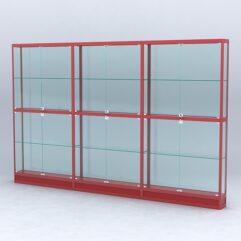 Витрина АЛПРО №4-3м-200-2 (задняя стенка - стекло), Красный