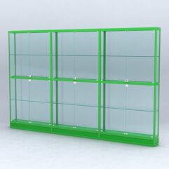 Витрина АЛПРО №4-3м-200-2 (задняя стенка - стекло), Зеленый
