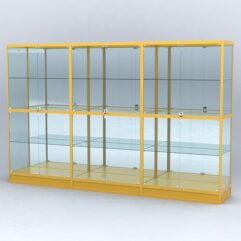 Витрина АЛПРО №4-3м-500-3 (задняя стенка - зеркало), Желтый