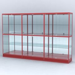 Витрина АЛПРО №4-3м-500-3 (задняя стенка - зеркало), Красный