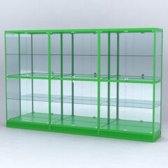 Витрина АЛПРО №4-3м-500-3 (задняя стенка - зеркало), Зеленый