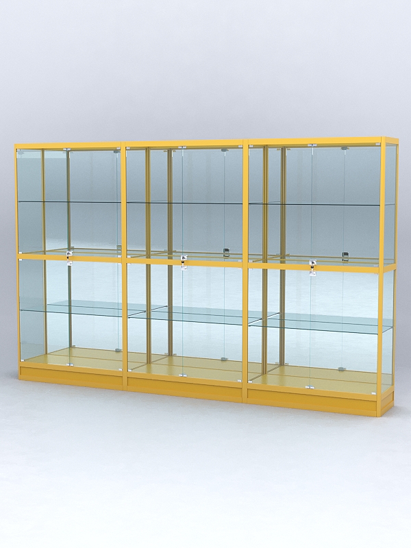 Витрина АЛПРО №4-3м-400-3 (задняя стенка - зеркало), Желтый