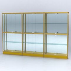 Витрина АЛПРО №4-3м-200-3 (задняя стенка - зеркало), Золотой