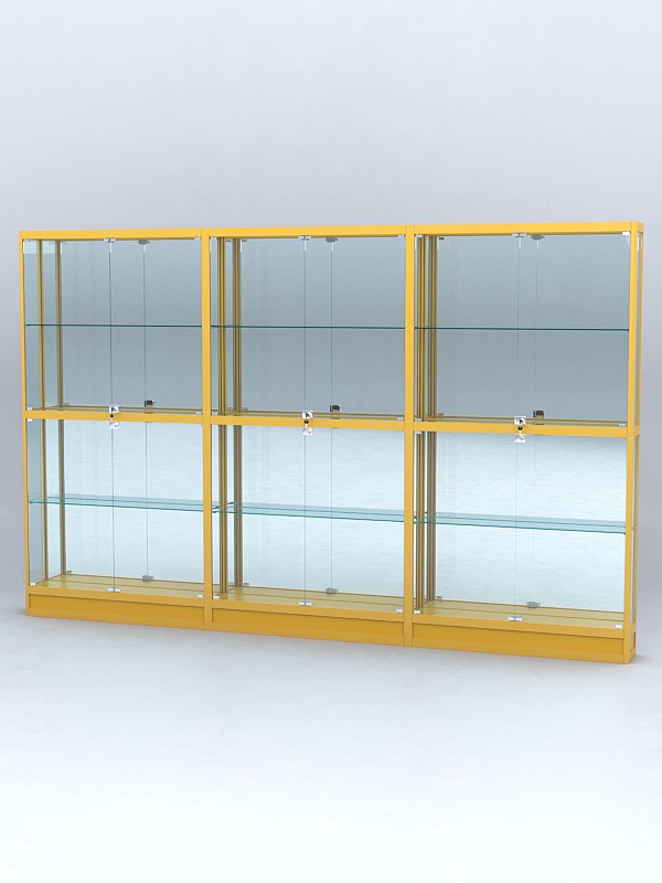 Витрина АЛПРО №4-3м-200-3 (задняя стенка - зеркало), Желтый