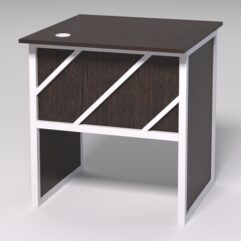 Стол приставной офисный С-01 СТРОНГ в стиле ЛОФТ декор №2, Дуб Венге + металлический каркас Белый