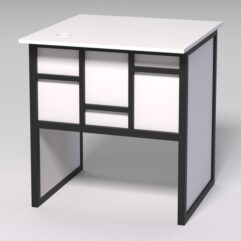 Стол приставной офисный С-01 СТРОНГ в стиле ЛОФТ декор №3, Белый