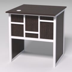 Стол приставной офисный С-01 СТРОНГ в стиле ЛОФТ декор №3, Дуб Венге + металлический каркас Белый