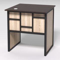 Стол приставной офисный С-01 СТРОНГ в стиле ЛОФТ декор №3, Дуб Венге и Дуб Сонома
