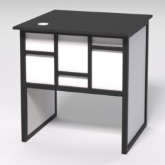 Стол приставной офисный С-01 СТРОНГ в стиле ЛОФТ декор №3, Черный и Белый