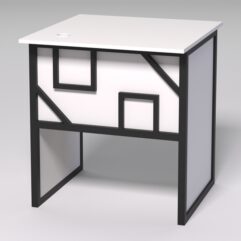 Стол приставной офисный С-01 СТРОНГ в стиле ЛОФТ декор №4, Белый