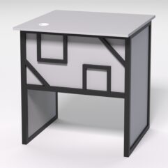 Стол приставной офисный С-01 СТРОНГ в стиле ЛОФТ декор №4, Серый