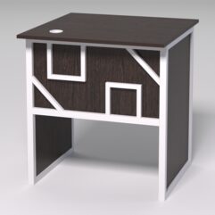 Стол приставной офисный С-01 СТРОНГ в стиле ЛОФТ декор №4, Дуб Венге + металлический каркас Белый