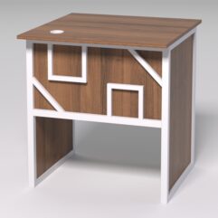 Стол приставной офисный С-01 СТРОНГ в стиле ЛОФТ декор №4, Орех + металлический каркас Белый