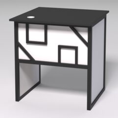 Стол приставной офисный С-01 СТРОНГ в стиле ЛОФТ декор №4, Черный и Белый