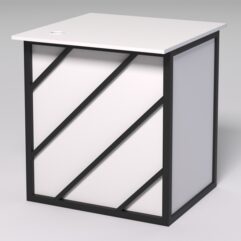 Стол приставной офисный С-01А СТРОНГ в стиле ЛОФТ декор №2, Белый