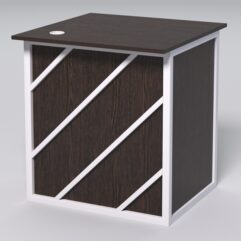 Стол приставной офисный С-01А СТРОНГ в стиле ЛОФТ декор №2, Дуб Венге + металлический каркас Белый