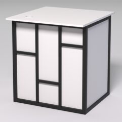 Стол приставной офисный С-01А СТРОНГ в стиле ЛОФТ декор №3, Белый