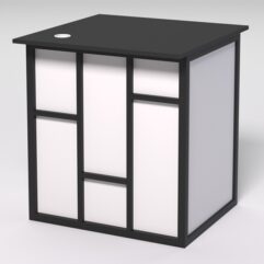 Стол приставной офисный С-01А СТРОНГ в стиле ЛОФТ декор №3, Черный и Белый