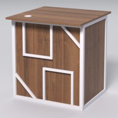 Стол приставной офисный С-01А СТРОНГ в стиле ЛОФТ декор №4, Орех + металлический каркас Белый