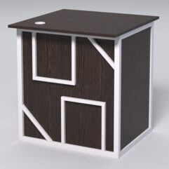 Стол приставной офисный С-01А СТРОНГ в стиле ЛОФТ декор №4, Дуб Венге + металлический каркас Белый