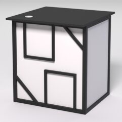 Стол приставной офисный С-01А СТРОНГ в стиле ЛОФТ декор №4, Черный и Белый