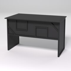 Стол рабочий офисный С-02 СТРОНГ в стиле ЛОФТ декор №4, Черный