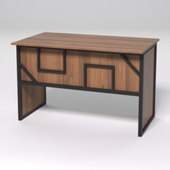 Стол рабочий офисный С-02 СТРОНГ в стиле ЛОФТ декор №4, Орех