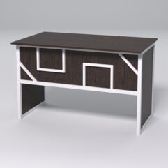 Стол рабочий офисный С-02 СТРОНГ в стиле ЛОФТ декор №4, Дуб Венге + металлический каркас Белый