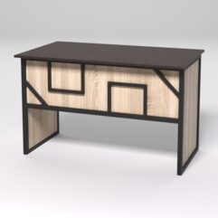 Стол рабочий офисный С-02 СТРОНГ в стиле ЛОФТ декор №4, Дуб Венге и Дуб Сонома