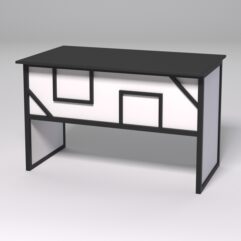 Стол рабочий офисный С-02 СТРОНГ в стиле ЛОФТ декор №4, Черный и Белый