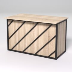 Стол рабочий офисный С-02А СТРОНГ в стиле ЛОФТ декор №2, Дуб Сонома