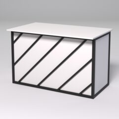 Стол рабочий офисный С-02А СТРОНГ в стиле ЛОФТ декор №2, Белый