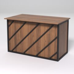 Стол рабочий офисный С-02А СТРОНГ в стиле ЛОФТ декор №2, Орех