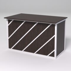 Стол рабочий офисный С-02А СТРОНГ в стиле ЛОФТ декор №2, Дуб Венге + металлический каркас Белый