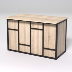 Стол рабочий офисный С-02А СТРОНГ в стиле ЛОФТ декор №3, Дуб Сонома