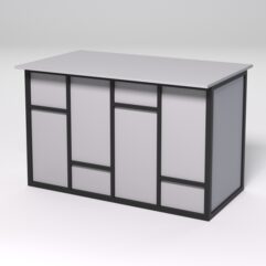 Стол рабочий офисный С-02А СТРОНГ в стиле ЛОФТ декор №3, Серый