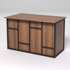 Стол рабочий офисный С-02А СТРОНГ в стиле ЛОФТ декор №3, Орех